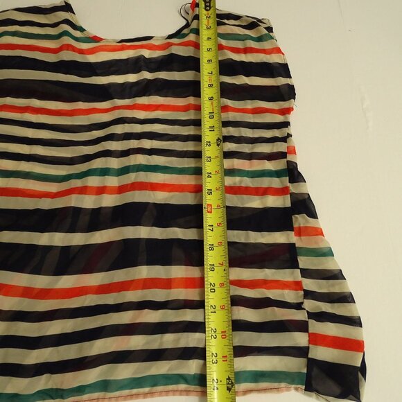 Freebird Multicolor Striped Sleeveless High-Low Sheer Blouse Women Size S - Picture 7 of 8